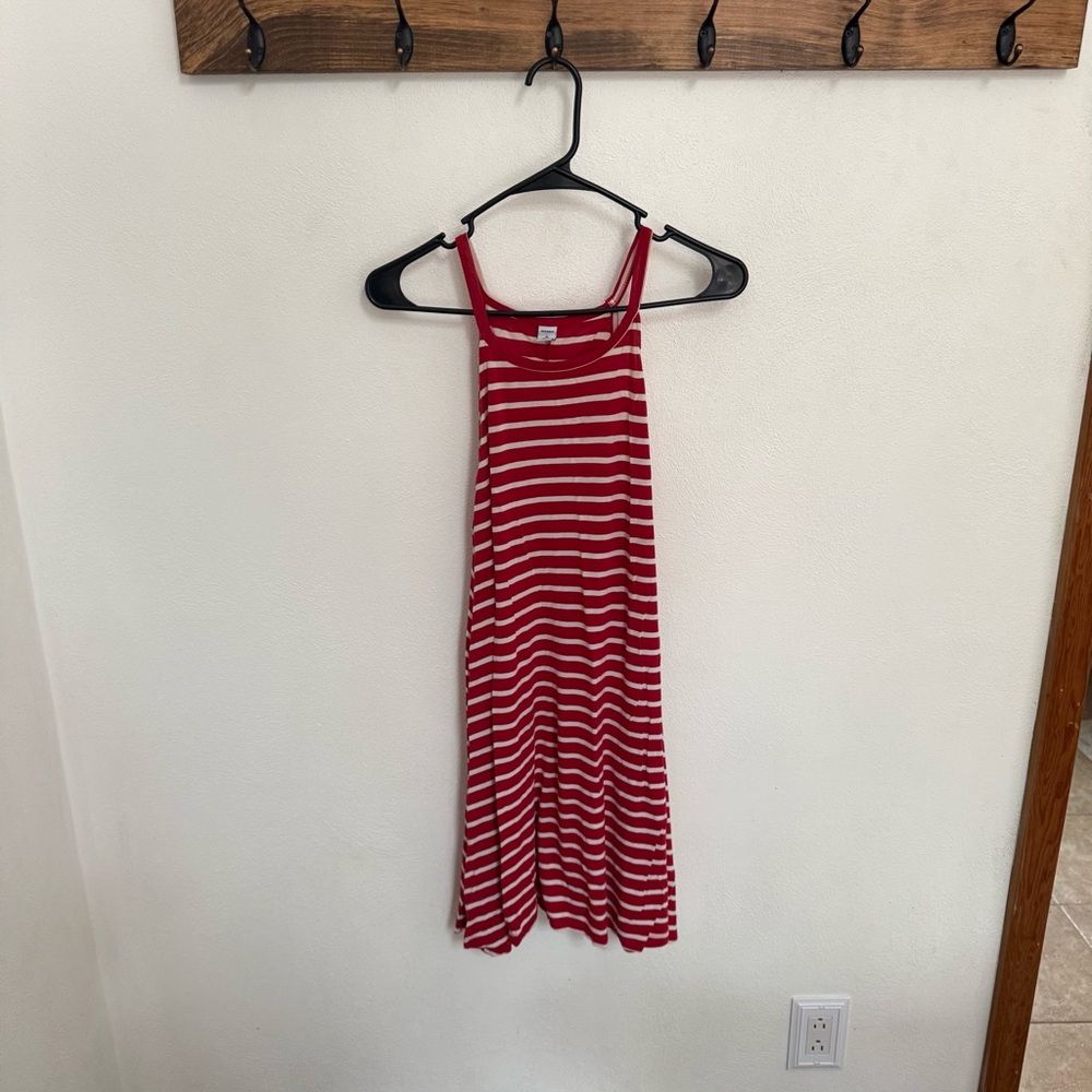 Old Navy Red Striped Sleeveless Tank Dress